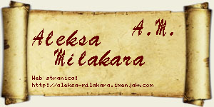 Aleksa Milakara vizit kartica